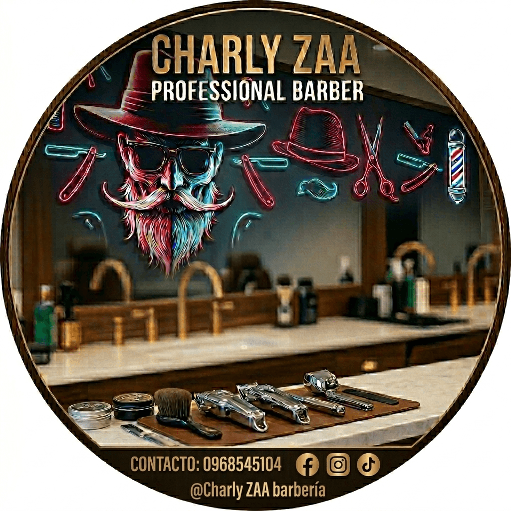 Charly ZAA barbería logo